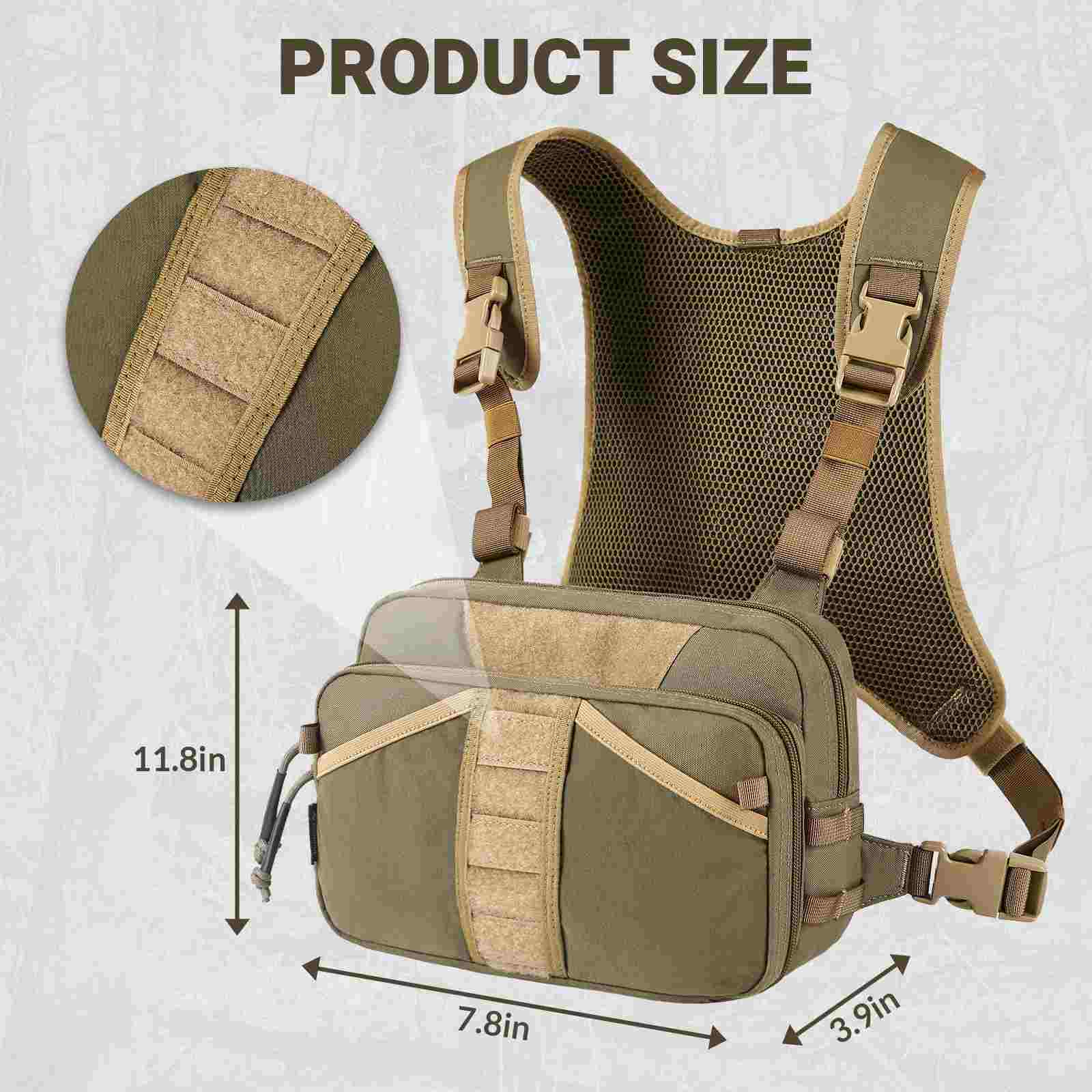 Votagoo Fishing Chest Pack, Fly Fishing Bag for Men and Women, Tackle and Fly Boxes Storage Pack, Hunting Binocular Pack-3