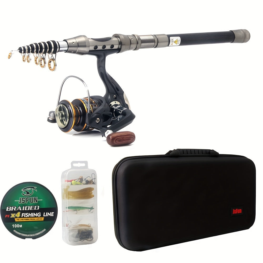 NNETM Braided Fishing Line Kit with Telescopic Rods-0