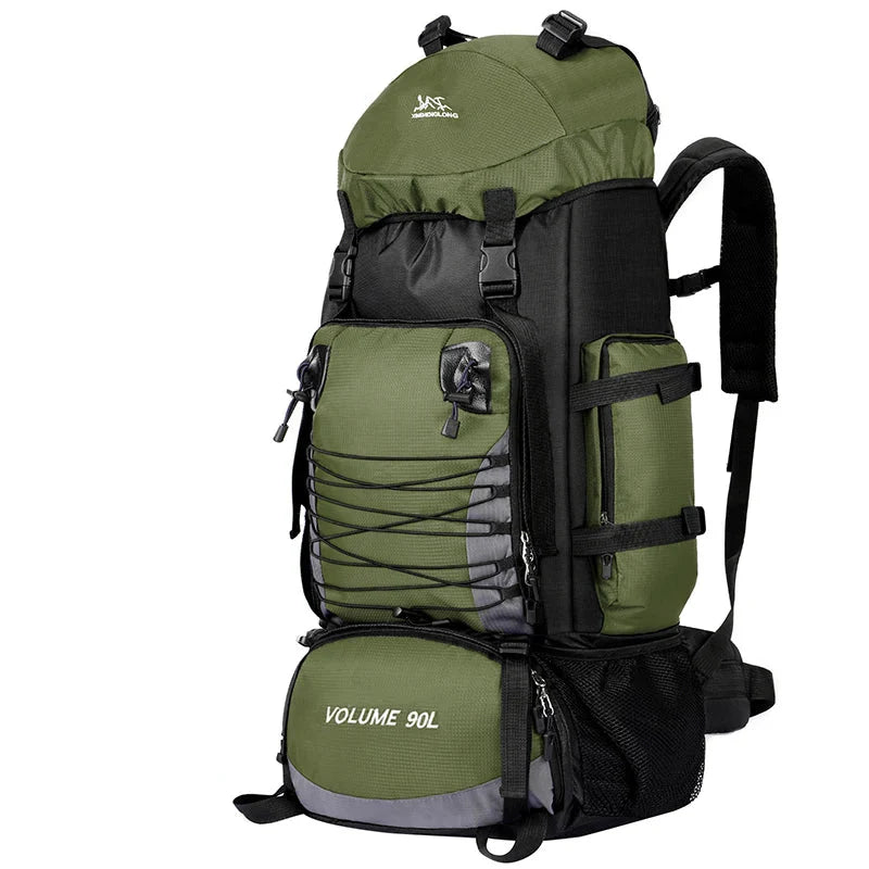 NNEOBA 90L Tactical Camping Backpack Military-Style Green-0