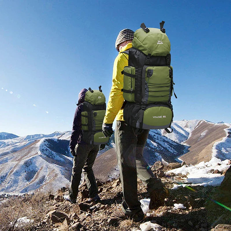 NNEOBA 90L Tactical Camping Backpack Military-Style Green-1
