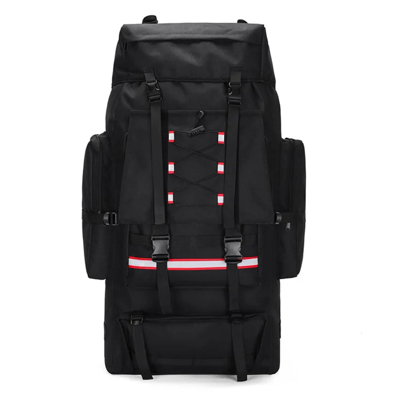 Tactical Backpack with Reflective Strips Black-0