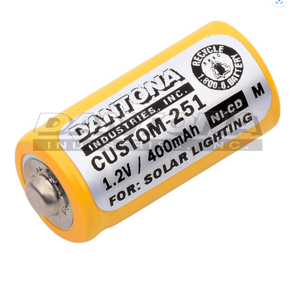 Dantona, Solar Lights Emergency Lighting Replacement  1.2V 400mAh, NiCd Battery-1