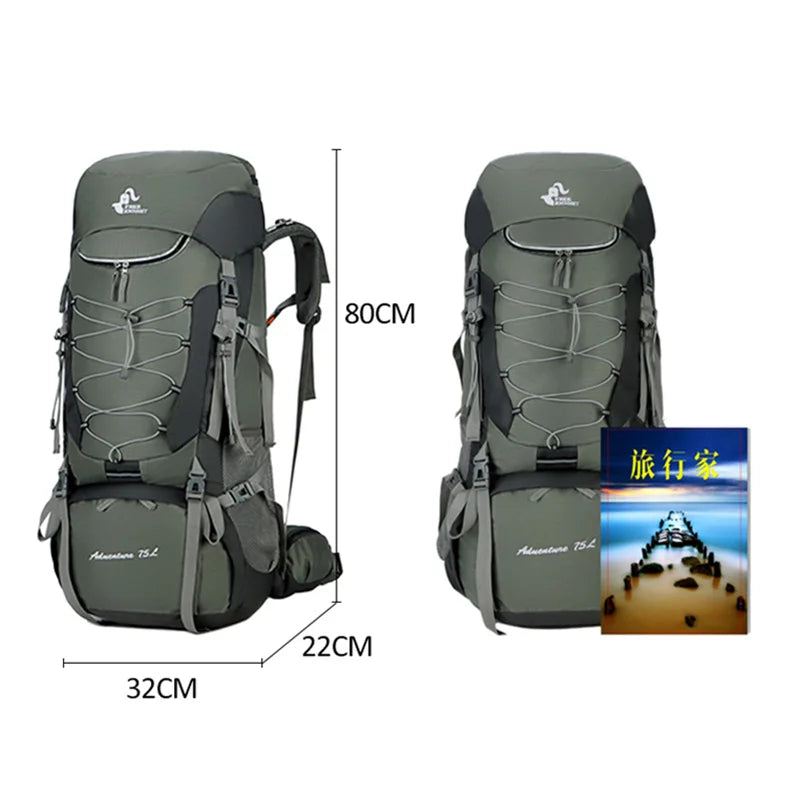 NNEOBA 75L Camping Backpack  Waterproof Rucksack Green-1