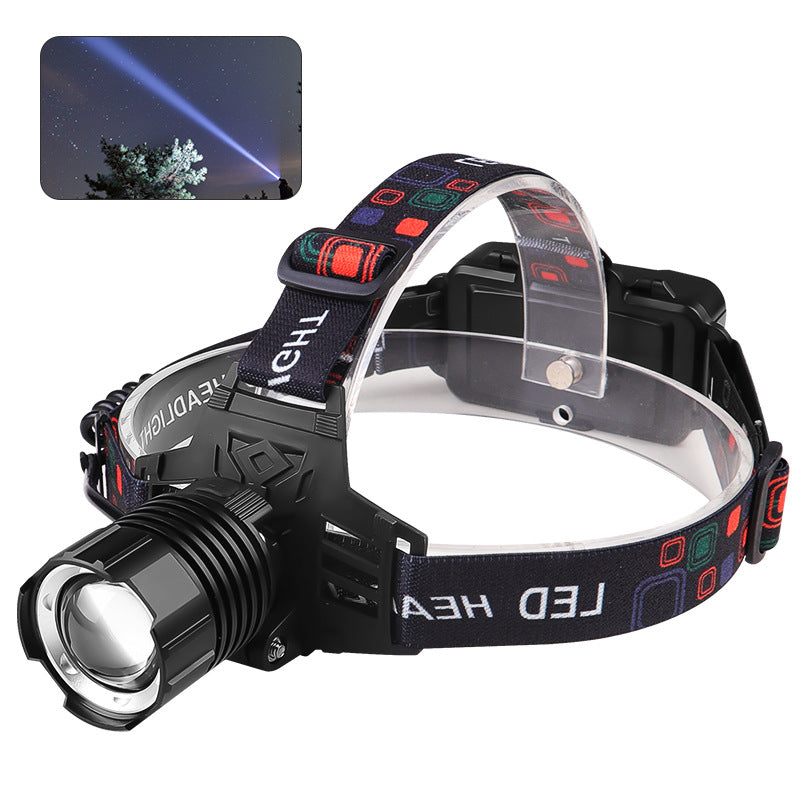 NNEDSZ Rechargeable White Laser Headlamp - Long-Range Zoomable Headlight for Night Fishing and Hiking-0