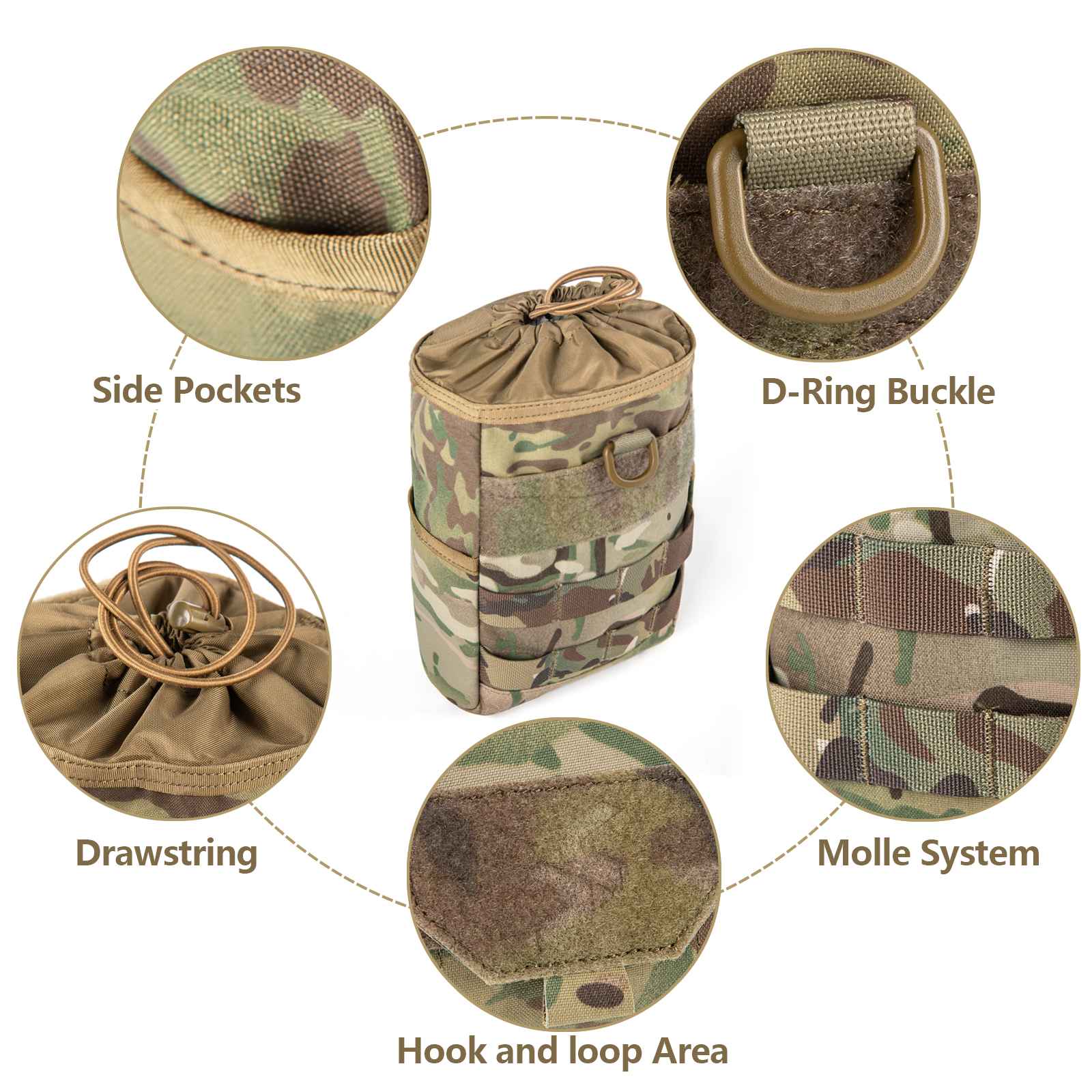Tactical Dump Pouch Molle Storage Bag Tactical Waist Bag, Drawstring Folding Magazine Dump Bag-1