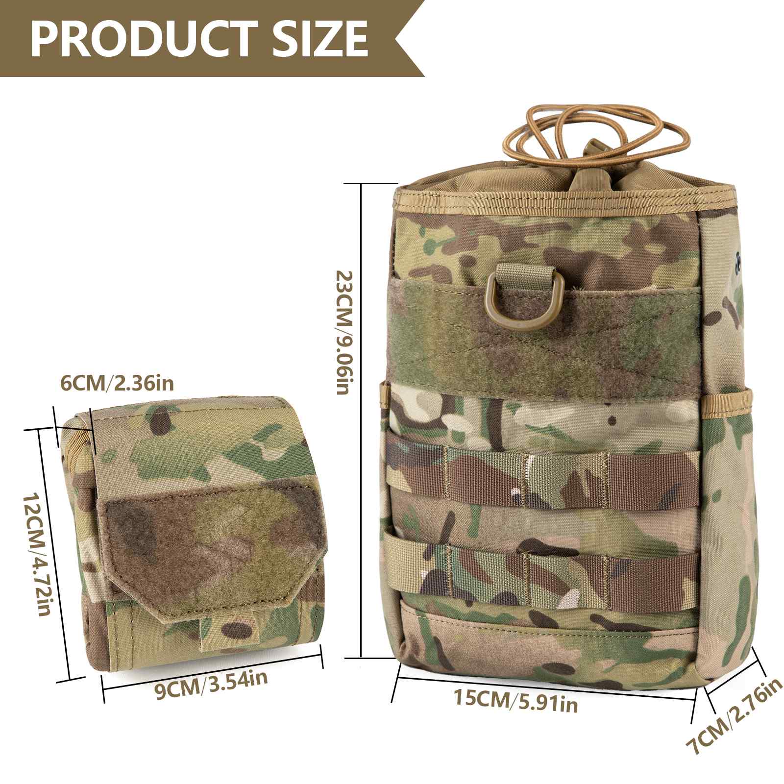 Tactical Dump Pouch Molle Storage Bag Tactical Waist Bag, Drawstring Folding Magazine Dump Bag-2