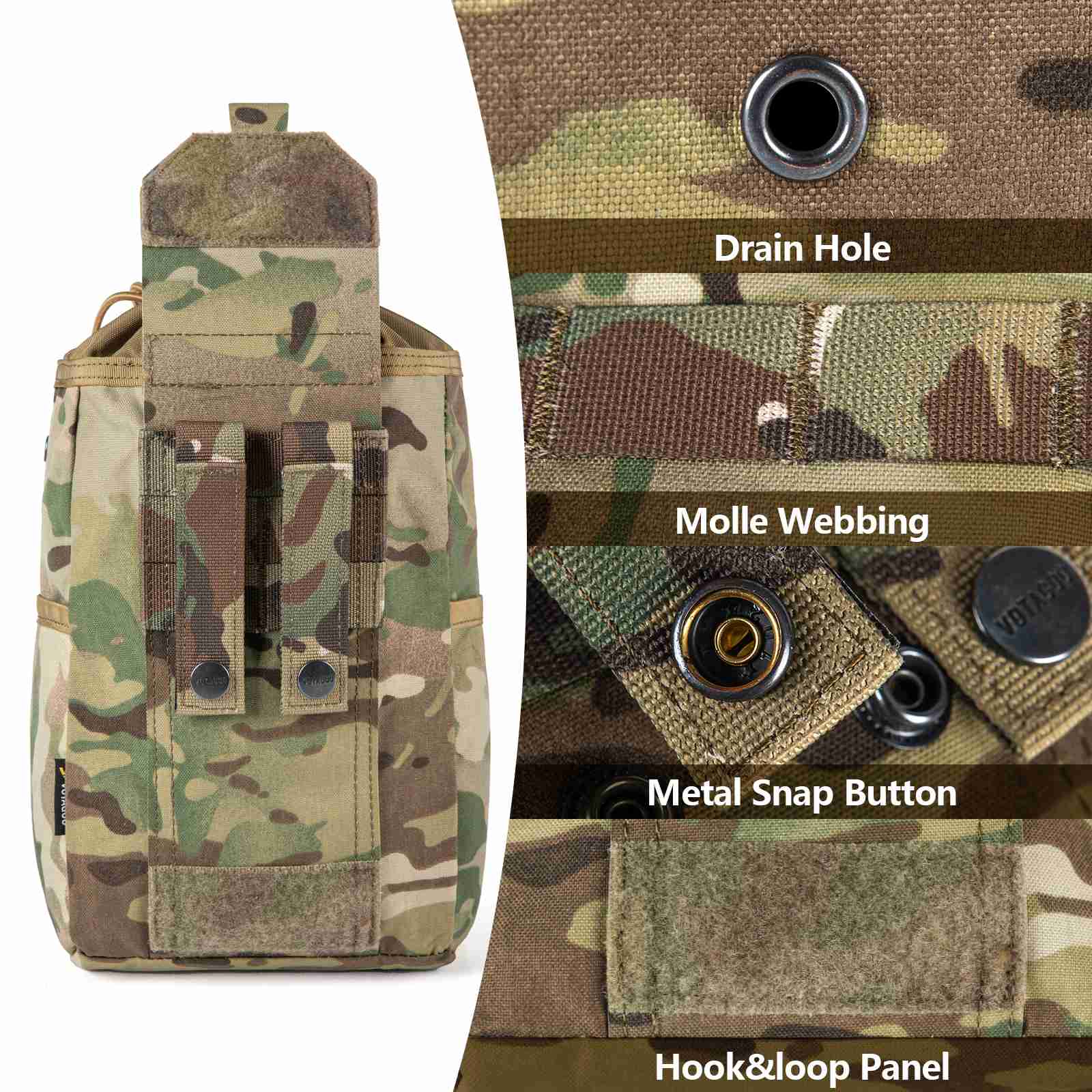 Tactical Dump Pouch Molle Storage Bag Tactical Waist Bag, Drawstring Folding Magazine Dump Bag-3
