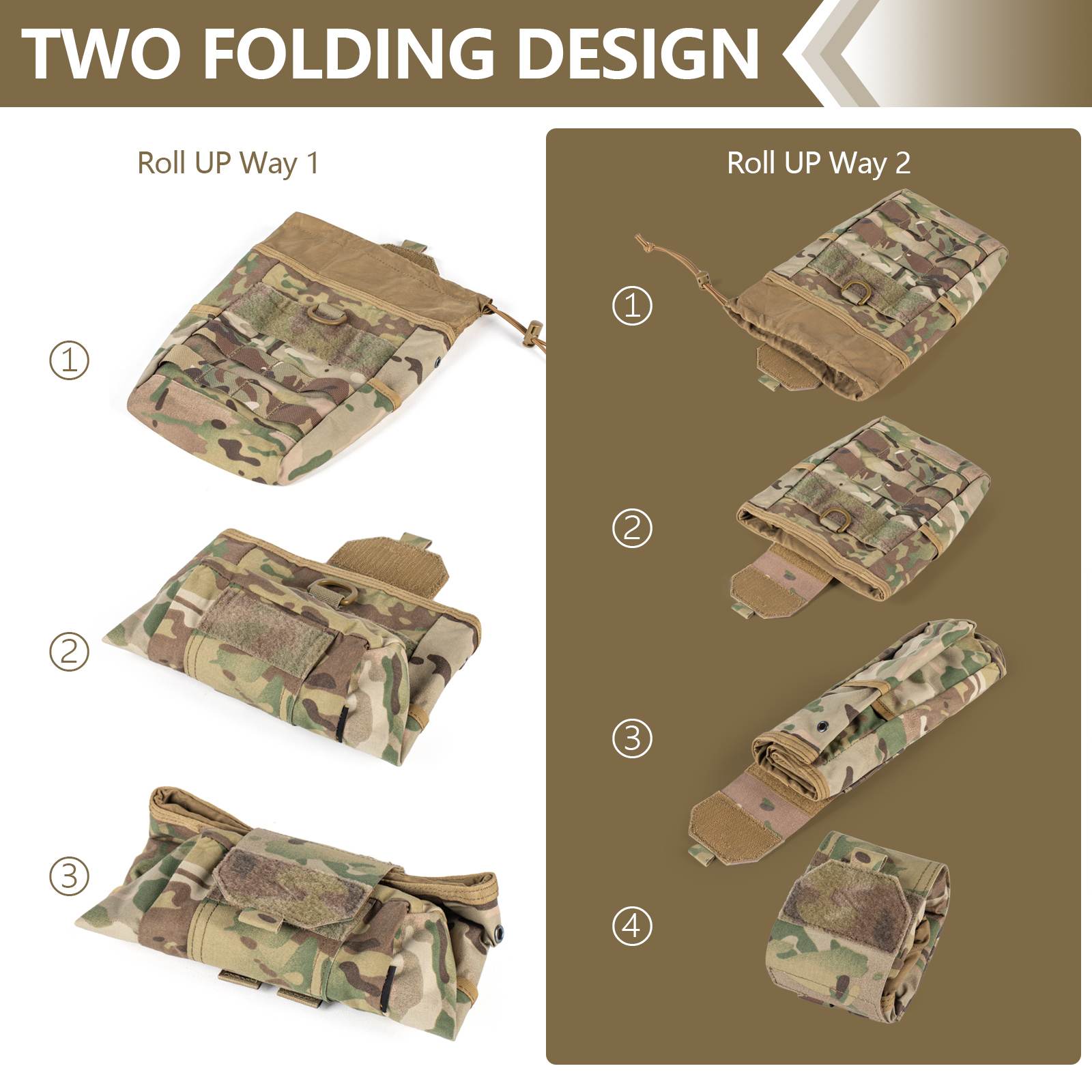 Tactical Dump Pouch Molle Storage Bag Tactical Waist Bag, Drawstring Folding Magazine Dump Bag-4