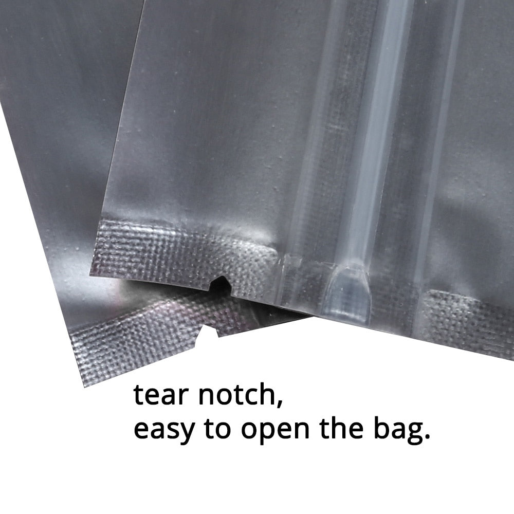 Recyclable Matte Clear Front Ziplock Storage Bags Metallic Mylar Eco Plastic Stand Up Pouches Food Package Bags For New Year-2