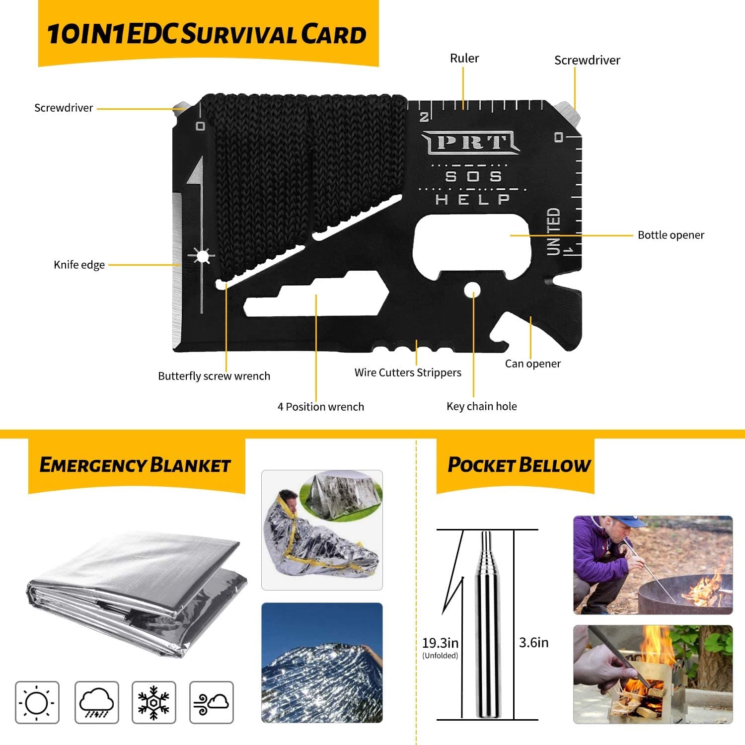 Military Outdoor 60 in 1 Emergency Survival Kit-4