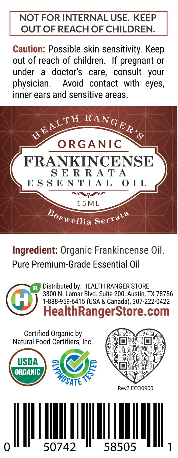 Organic Frankincense Serrata Essential Oil 0.5oz (15ml)