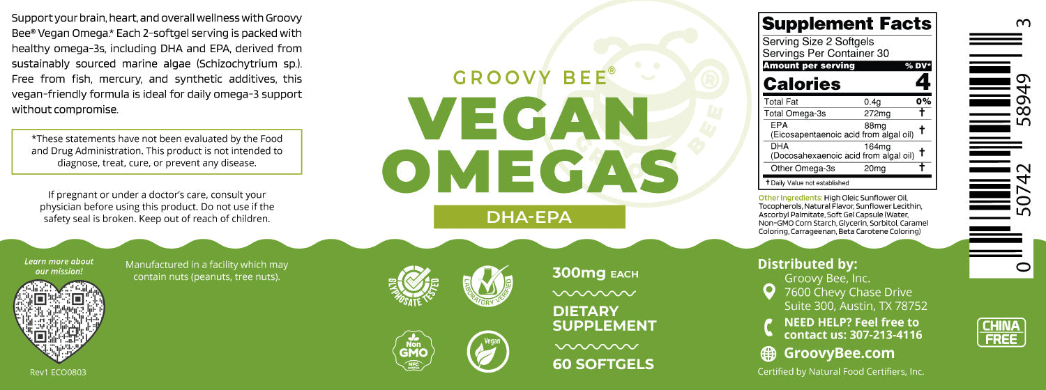 Vegan Omegas DHA-EPA (300 mg) 60 Softgels