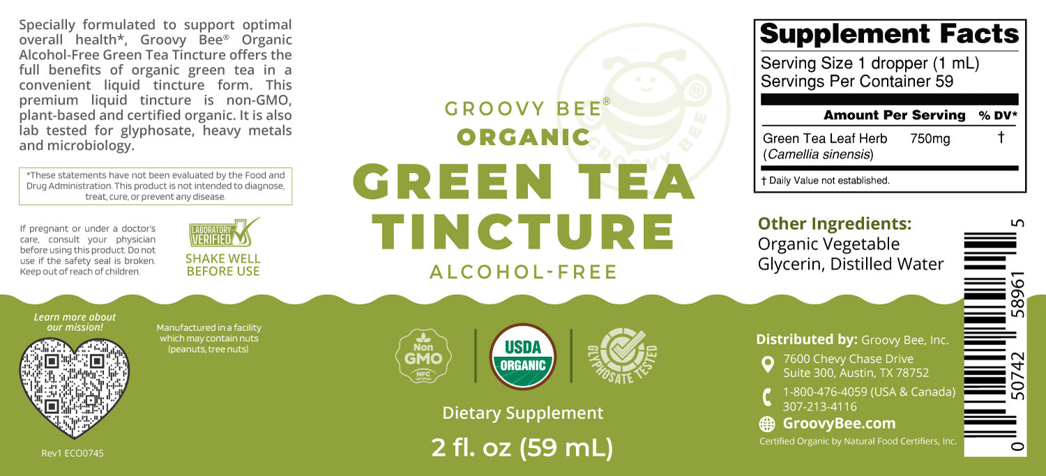 Organic Green Tea Tincture (Alcohol-Free) 2 fl oz (59 ml)