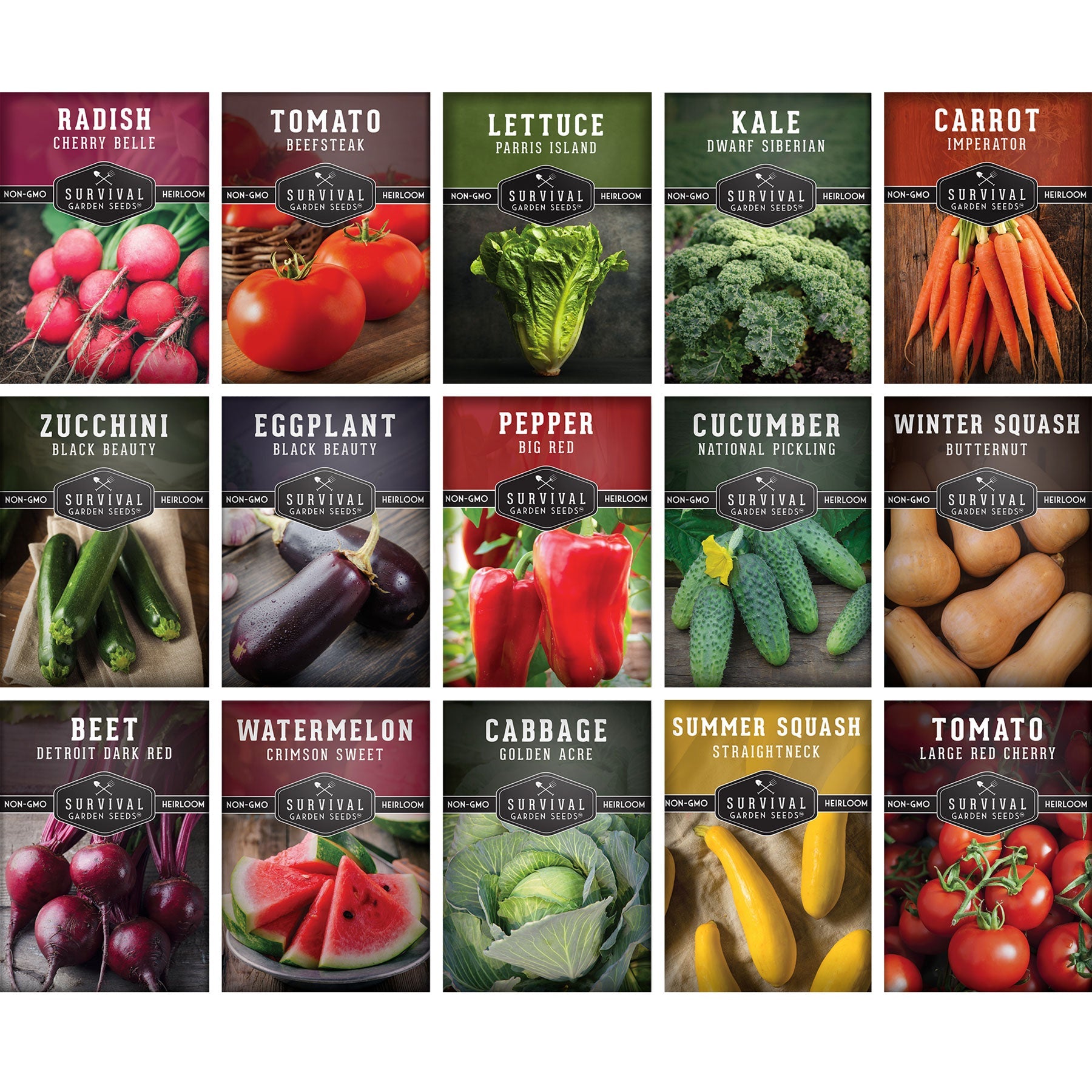 Vegetable Garden Collection - 15 Packs of Vegetable Seeds
