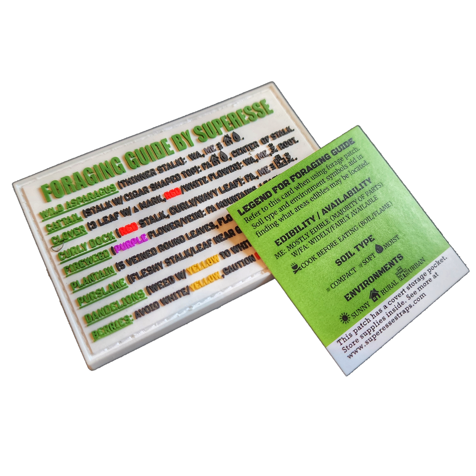 Storage Pocket Patch:  "Foraging Guide", a Plants and Edibles Quick Identification Reference