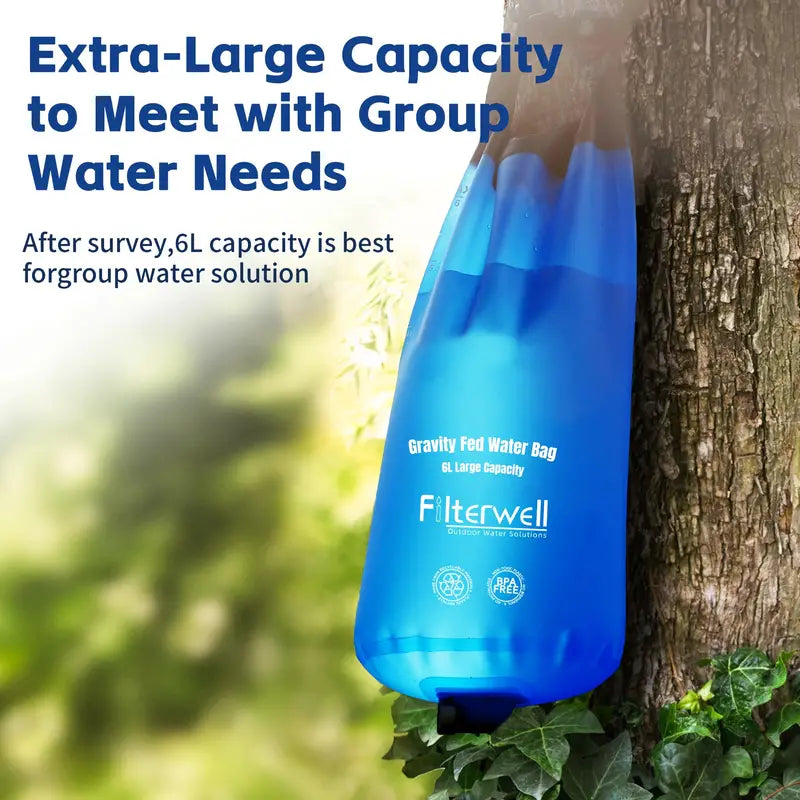 Filterwell 6L Gravity Water Filter Straw for Travel and Emergency-2