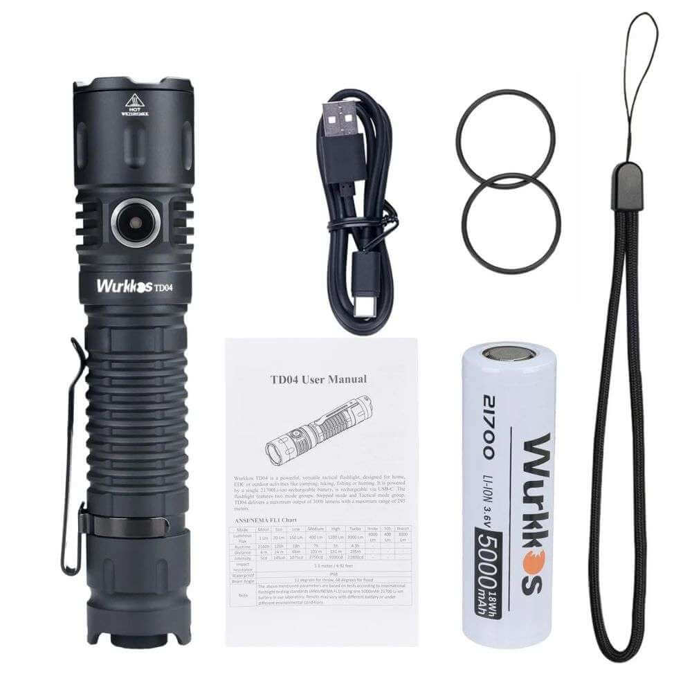 Wurkkos TD04 3000 Lumens Tactical Flashlight-1