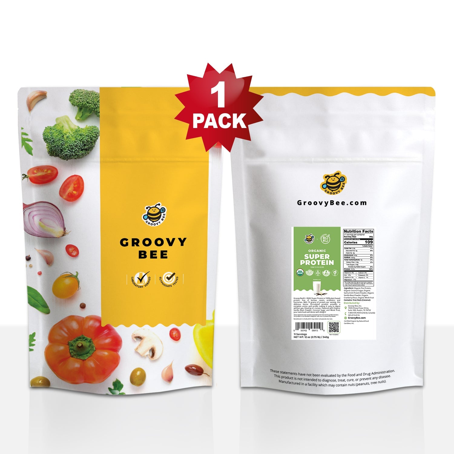 Organic Super Protein - Vanilla  12oz (0.75 lb) / 340 g