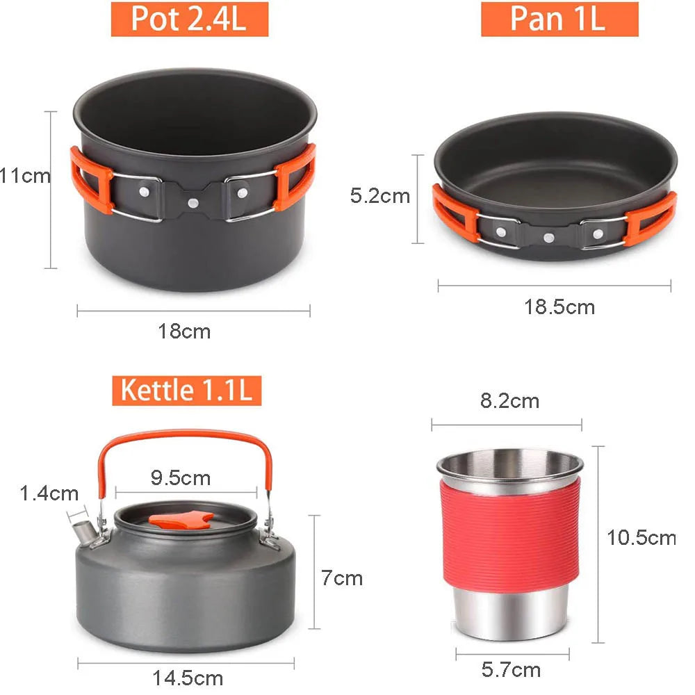 Camping Cookware Kit Orange-2