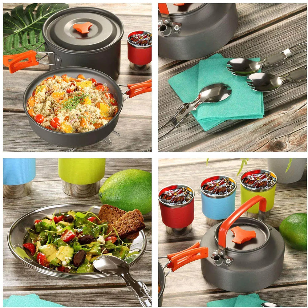 Camping Cookware Kit Orange-4