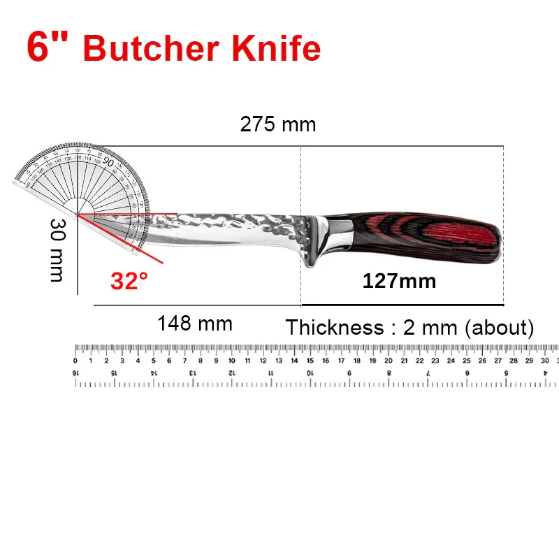 NNEOBA Handmade Stainless Steel Chef Boning Knife – Butcher Cleaver & Fishing Knife-4