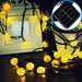 50 LEDs Bubble Ball Outdoor Garden Waterproof Christmas Spring Festival Decoration Solar Lamp String(Warm White)
