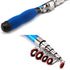 36cm Portable Telescopic Sea Fishing Rod Mini Fishing Pole, Extended Length : 2.1m, Blue Clip Reel Seat