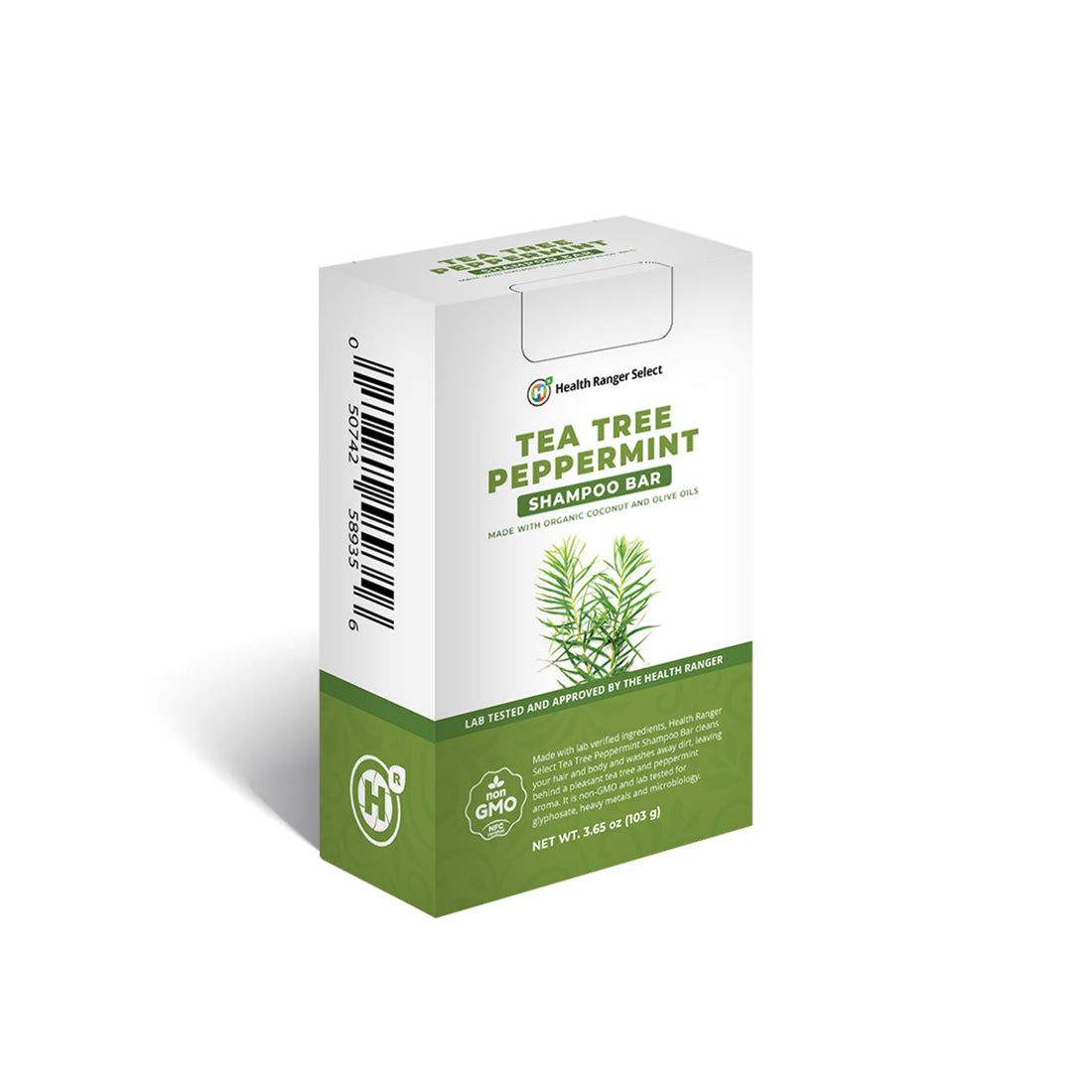 Organic Tea Tree Peppermint Shampoo Bar 3.65 oz (103g)