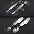 6-in-1 Stainless Steel Travel / Camping Folding Cutlery Set, Spoon + Fork + Knife +  Bottle Opener Set(Blue)