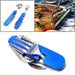 6-in-1 Stainless Steel Travel / Camping Folding Cutlery Set, Spoon + Fork + Knife +  Bottle Opener Set(Blue)