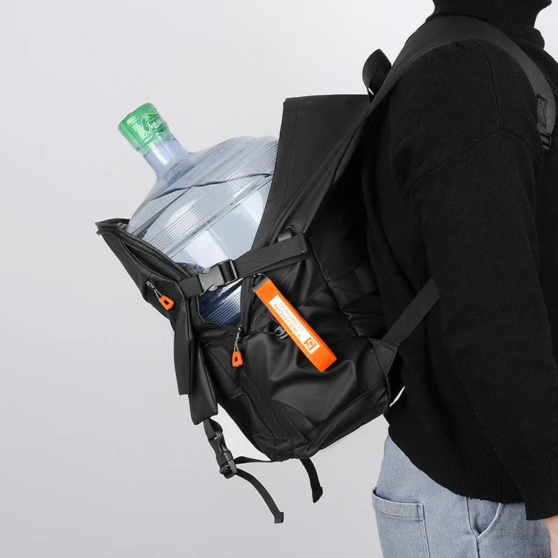 Waterproof Oxford Backpack Durable Travel Black-2