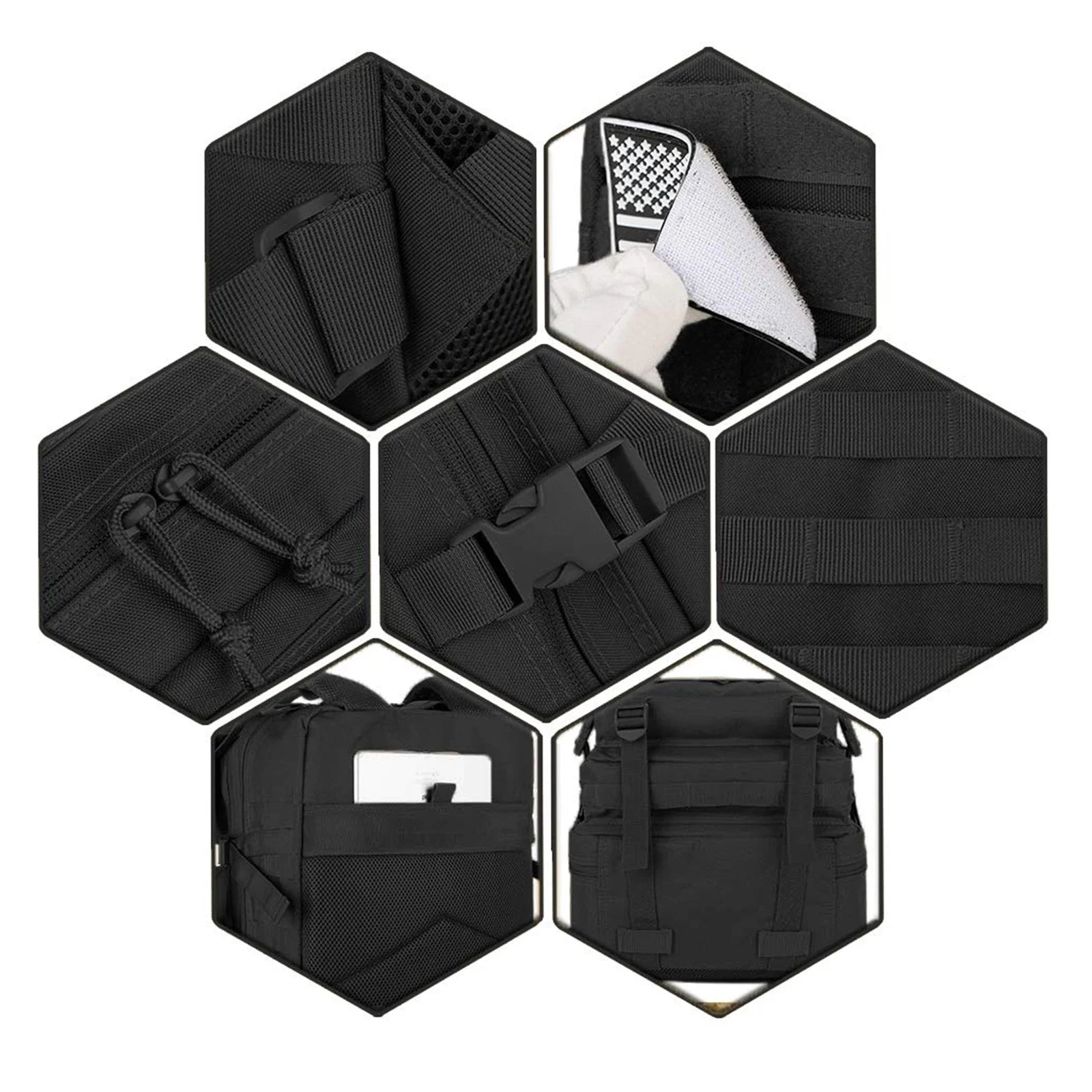 NNEOBA 45L Tactical Molle Backpack Military-Grade Assault Pack Bug Out Bag Black-4