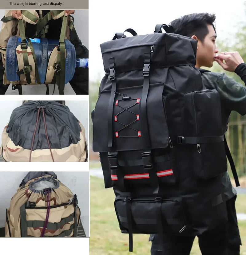 Tactical Backpack with Reflective Strips Black-2