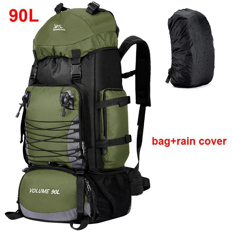 NNEOBA 90L Tactical Camping Backpack Military-Style Green-3