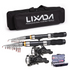 NNEOBA 2.1m / 2.3m Telescopic Fishing Rod & Reel Combo Full Kit Black-0
