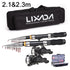 NNEOBA 2.1m / 2.3m Telescopic Fishing Rod & Reel Combo Full Kit Black-1