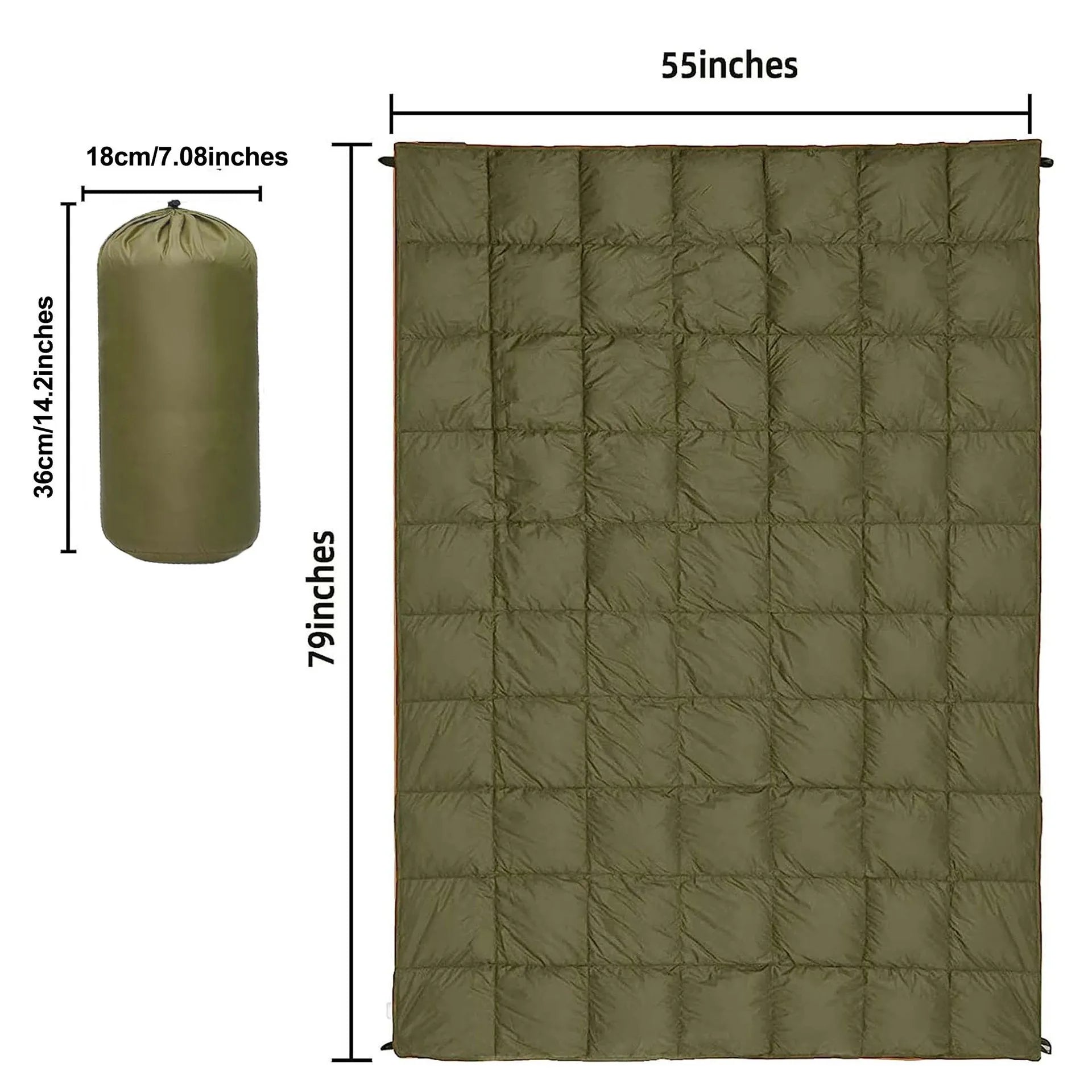 All-Season Lightweight Camping Blanket Green-4