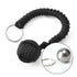 Outdoor Security Protection Black Monkey Fist Steel Ball Bearing Self Defense Lanyard Survival Key Chain(Camouflage Green1)