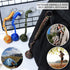 Outdoor Security Protection Black Monkey Fist Steel Ball Bearing Self Defense Lanyard Survival Key Chain(Blue red)