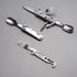 6-in-1 Folding Tableware (Fork/Knife/Spoon/Bottle Opener) for Camping and Survival(Silver)