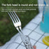 6-in-1 Folding Tableware (Fork/Knife/Spoon/Bottle Opener) for Camping and Survival(Silver)