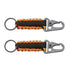 2pcs Outdoor Climbing Eagle Beak Buckle Umbrella Rope Hand-Woven Key Hanging Buckle(Black+Orange)