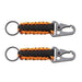2pcs Outdoor Climbing Eagle Beak Buckle Umbrella Rope Hand-Woven Key Hanging Buckle(Black+Orange)