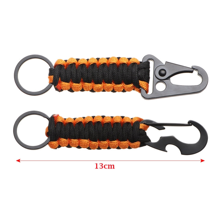 2pcs Outdoor Climbing Eagle Beak Buckle Umbrella Rope Hand-Woven Key Hanging Buckle(Black)