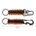 2pcs Outdoor Climbing Eagle Beak Buckle Umbrella Rope Hand-Woven Key Hanging Buckle(Black+Orange)