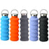 500ml Outdoor Sports Silicone Telescopic Cup Portable Foldable Travel Water Kettle(Gray Handle Lid)