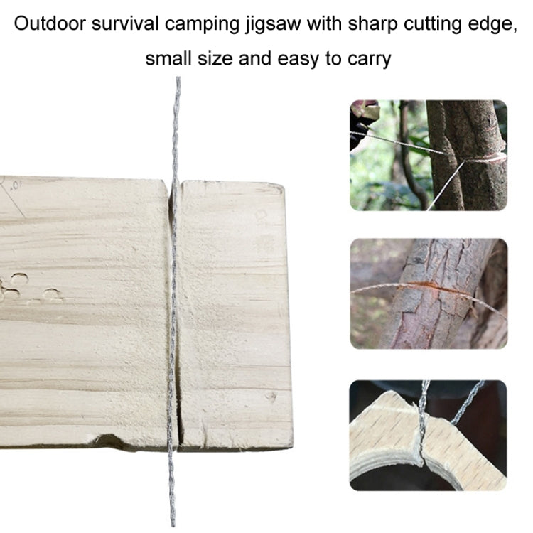 Stainless Steel Hand-pulled Wire Saw Rope Outdoor Camping Survival Equipment Saw, Color: Orange 63cm