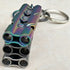 Outdoor High-decibel Stainless Steel Self-protection Double Tube Survival Whistle with Key Ring(BlackColor titanium)