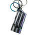 Outdoor High-decibel Stainless Steel Self-protection Double Tube Survival Whistle with Key Ring(BlackColor titanium)