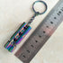 Outdoor High-decibel Stainless Steel Self-protection Double Tube Survival Whistle with Key Ring(BlackColor titanium)